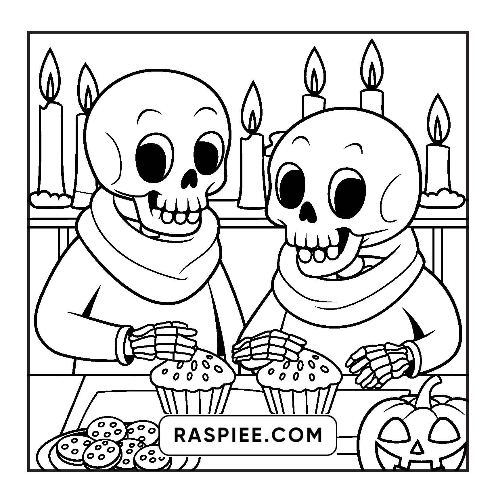 117 Bold and Easy Spooky Besties Halloween Coloring Pages