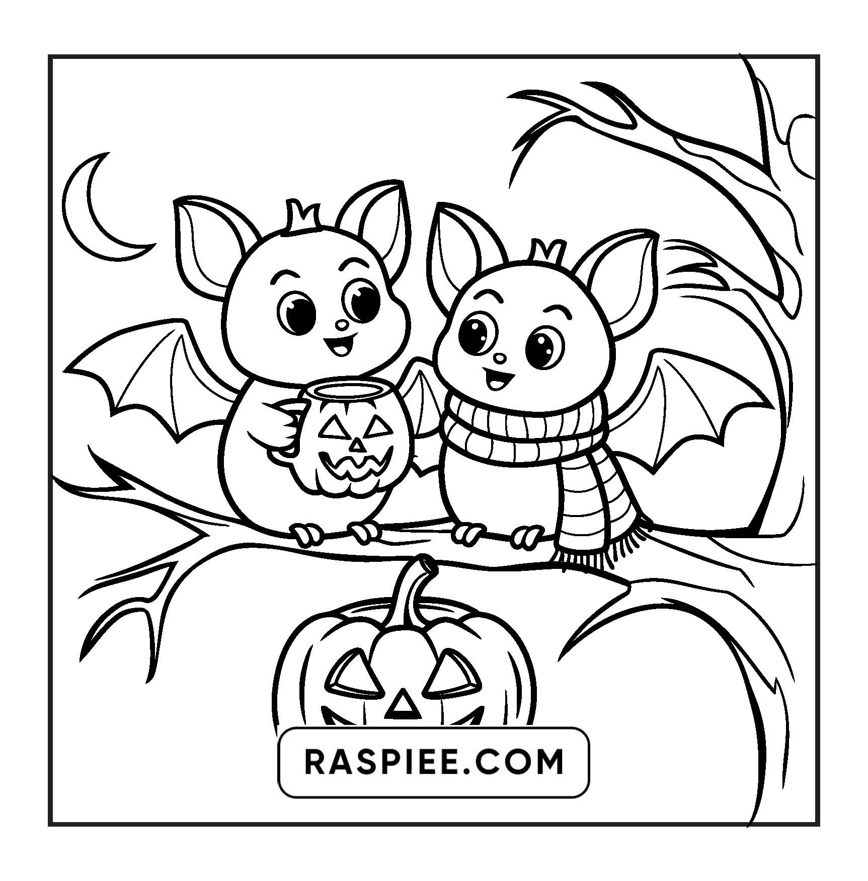 117 Bold and Easy Spooky Besties Halloween Coloring Pages