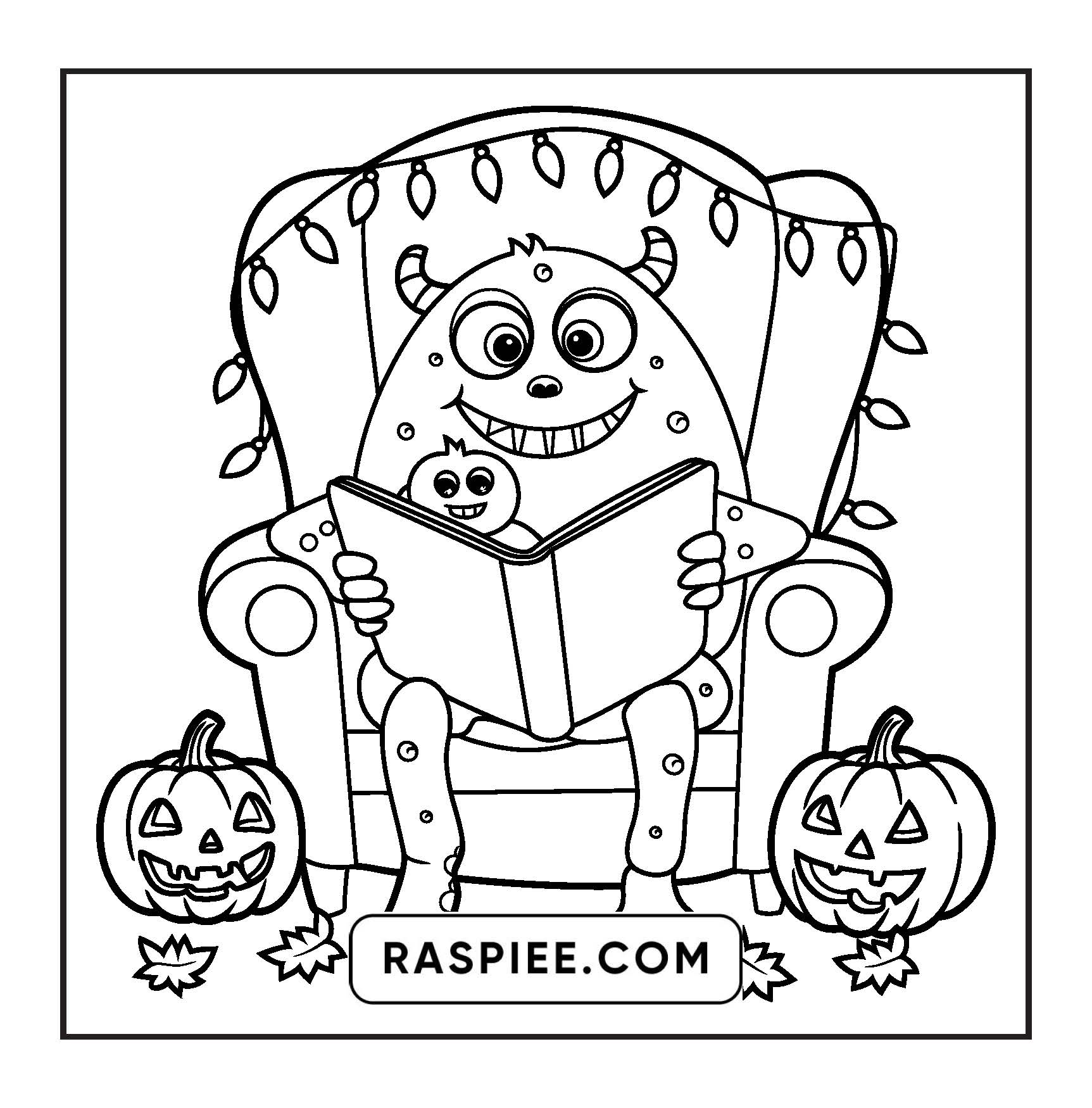 117 Bold and Easy Spooky Besties Halloween Coloring Pages