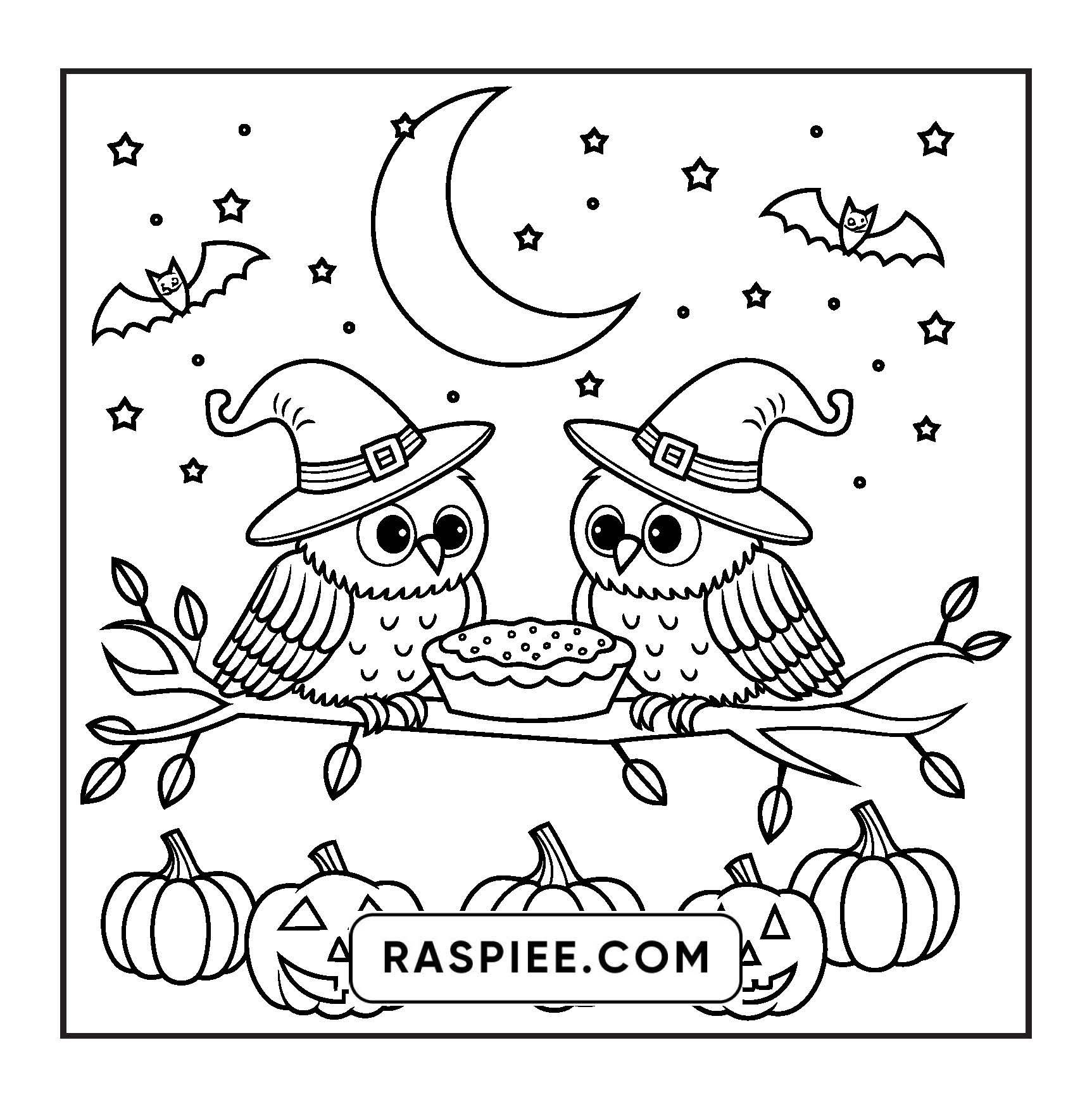 117 Bold and Easy Spooky Besties Halloween Coloring Pages