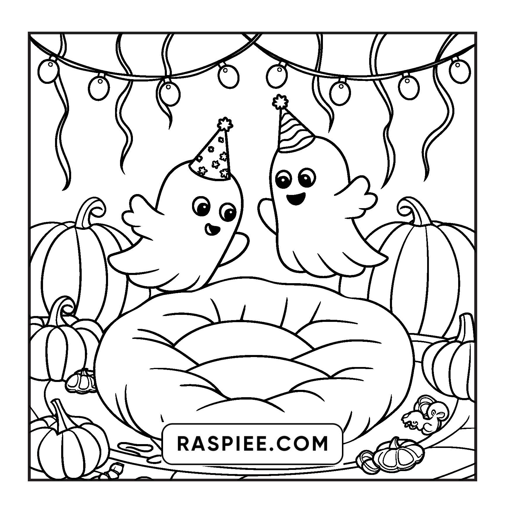 117 Bold and Easy Spooky Besties Halloween Coloring Pages