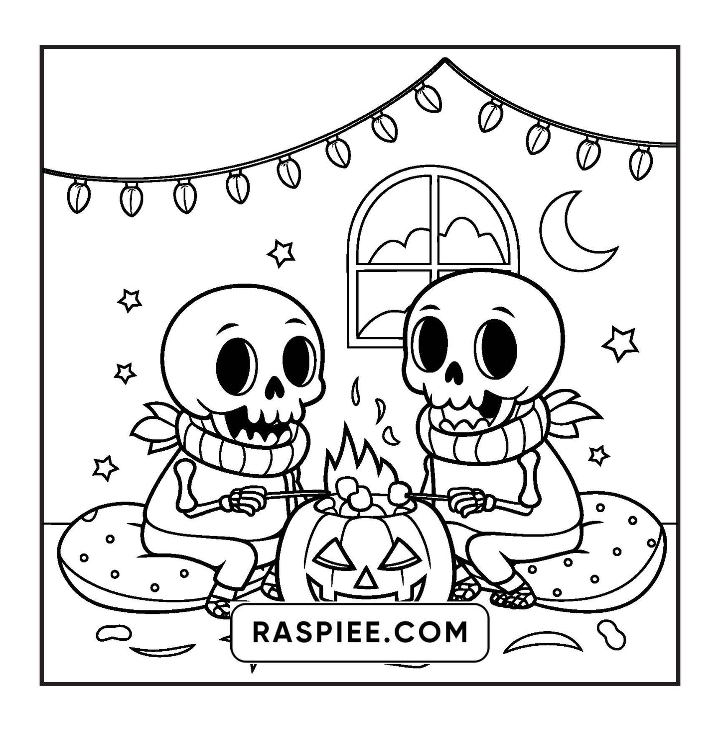 117 Bold and Easy Spooky Besties Halloween Coloring Pages