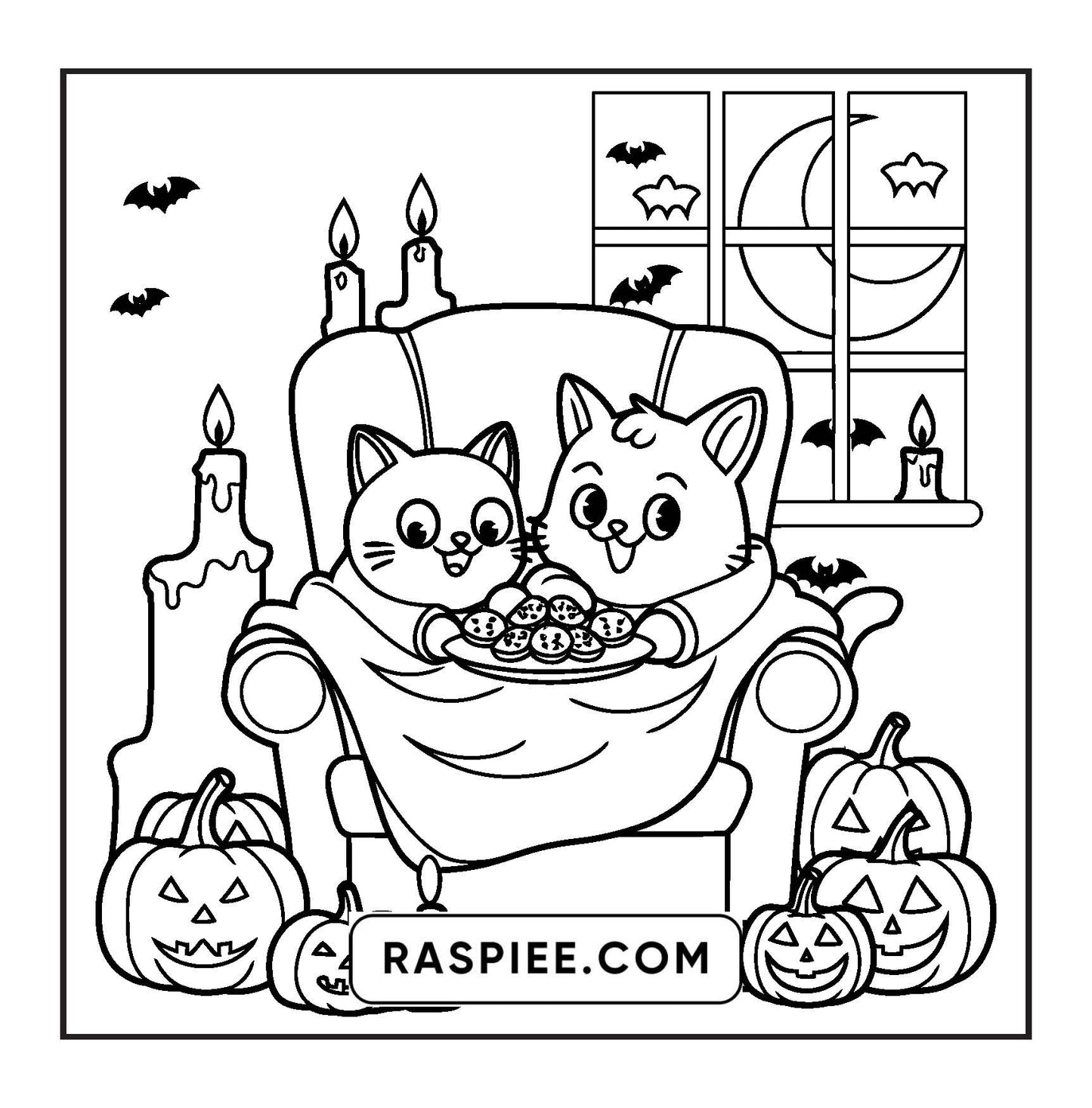 117 Bold and Easy Spooky Besties Halloween Coloring Pages
