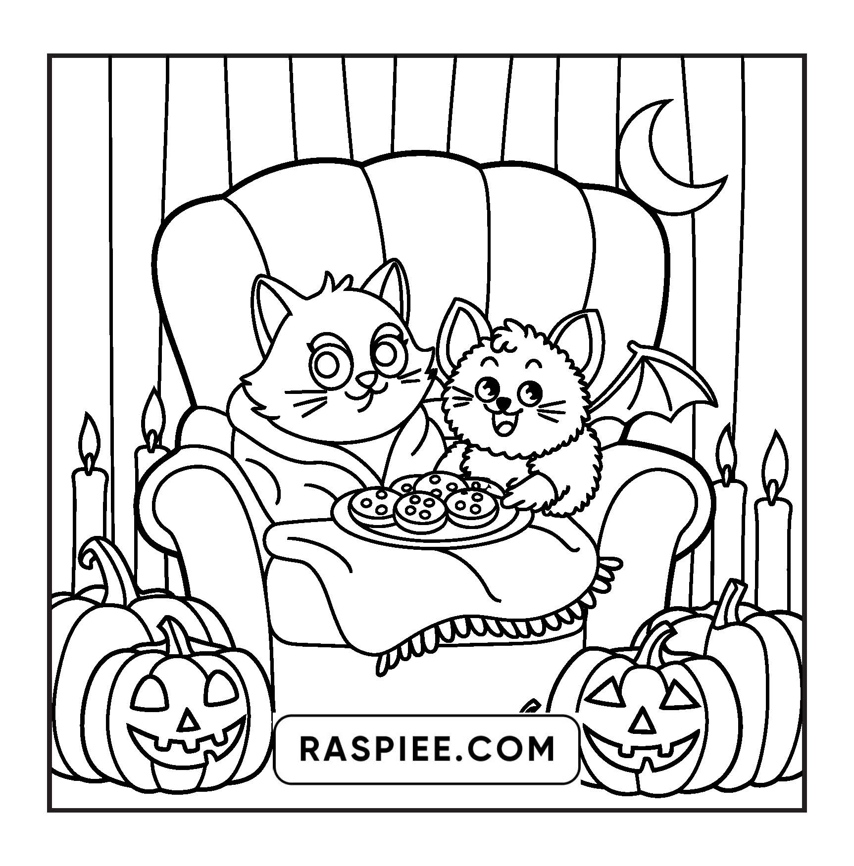 117 Bold and Easy Spooky Besties Halloween Coloring Pages
