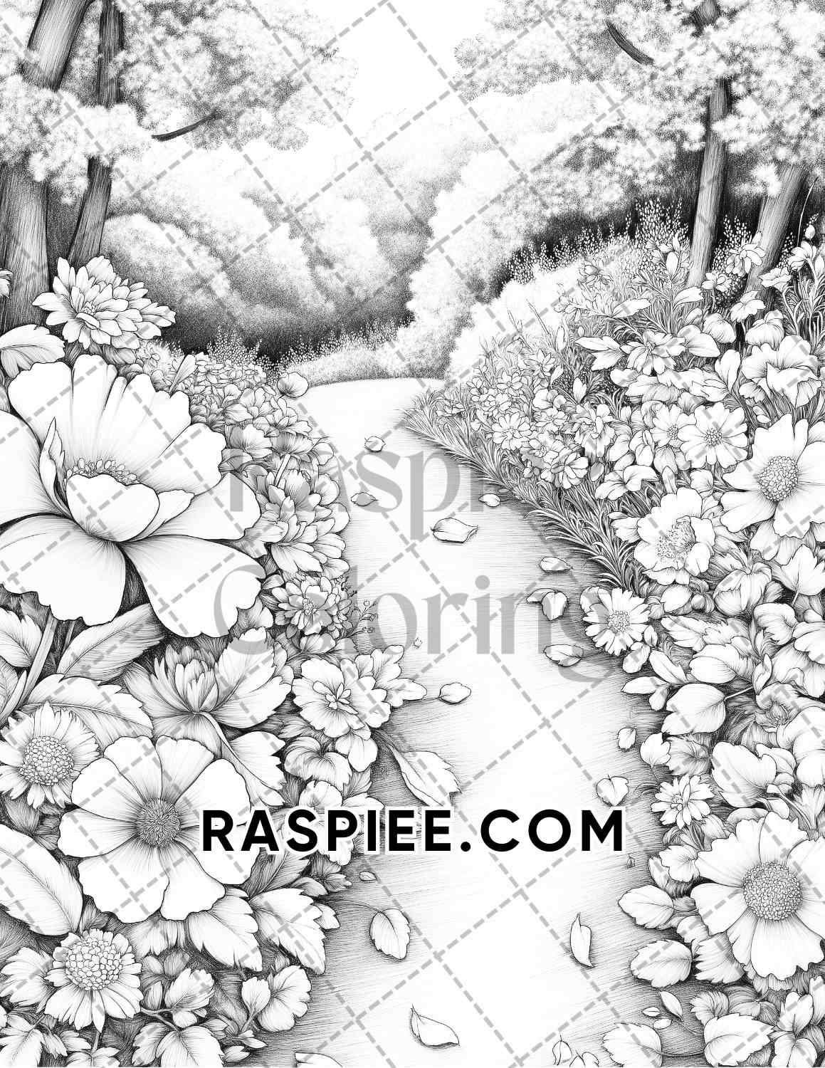 Fall Flowers Adult Coloring Pages Printable PDF Instant Download
