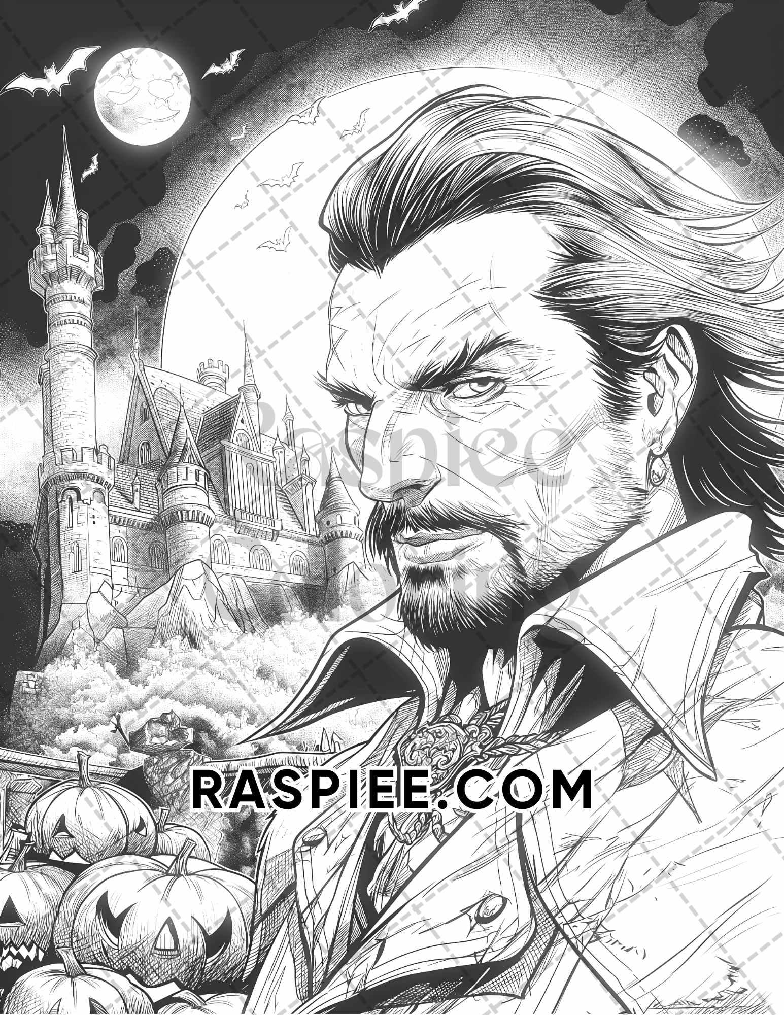 Freak Of Horror Halloween Adult Coloring Pages Printable PDF Instant Download