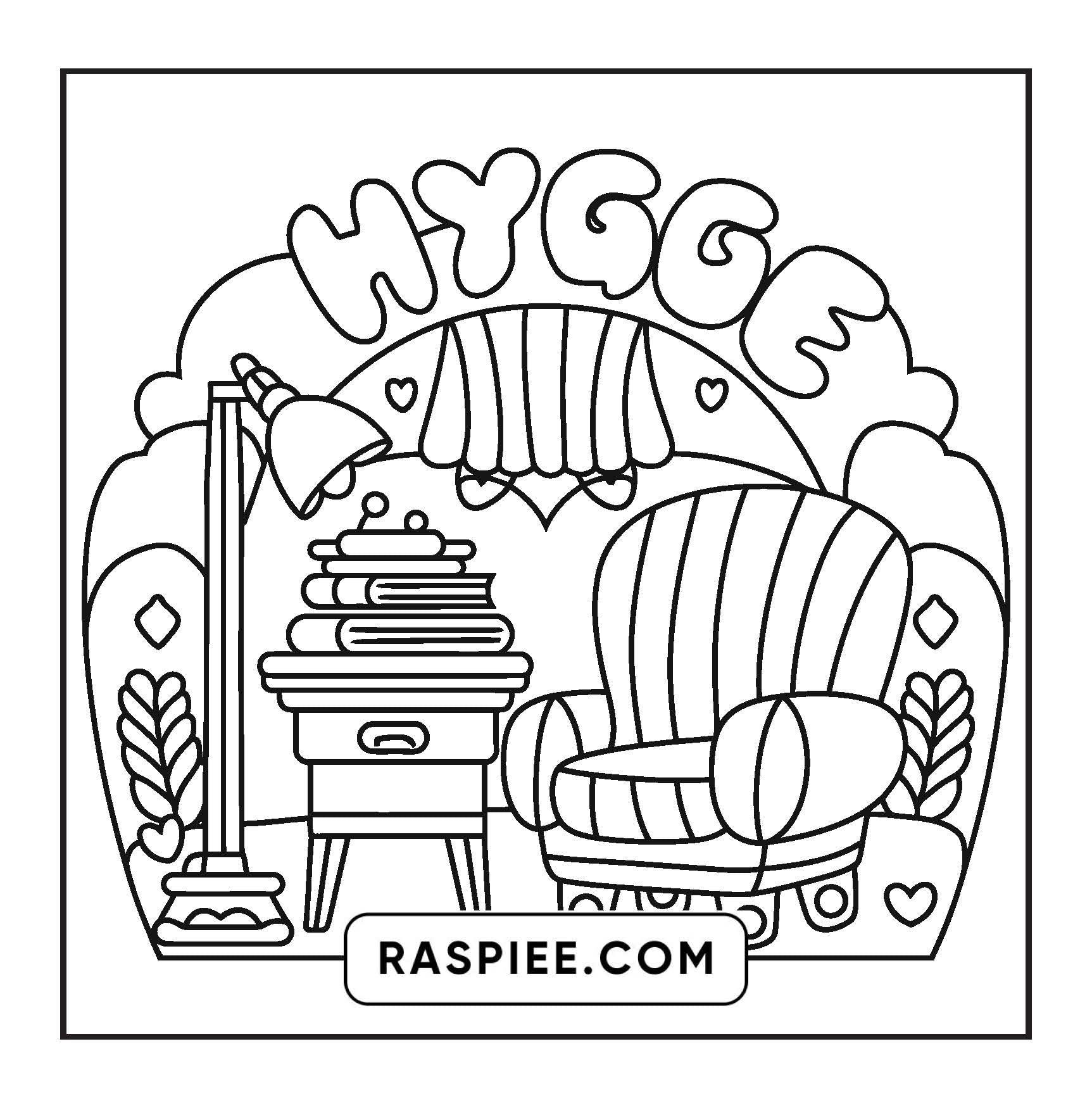126 Bold and Easy Hygge Place Coloring Pages
