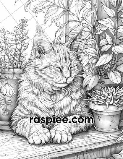 62 Relaxing Summer Grayscale Adult Coloring Pages Printable PDF Instant Download