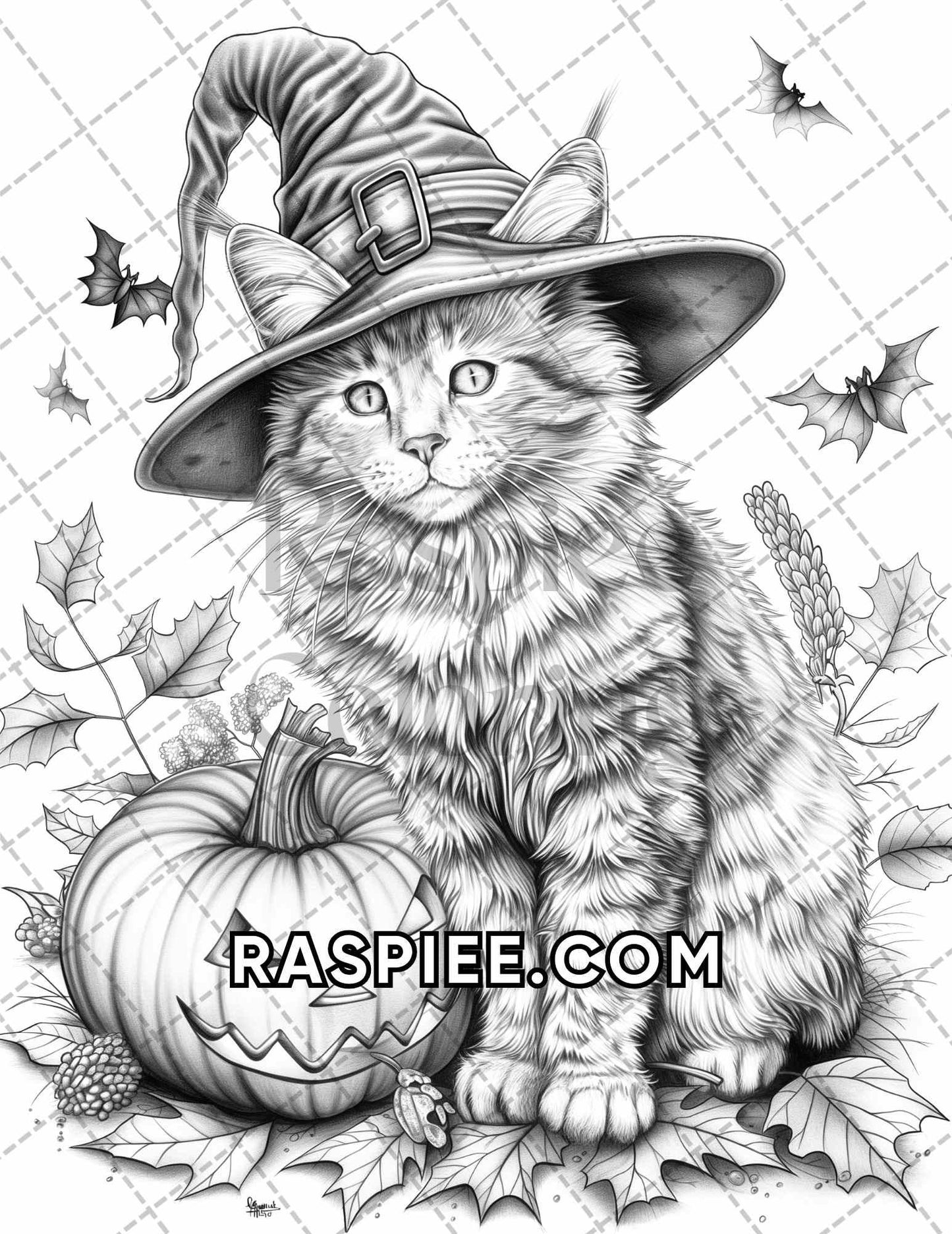 60 Relaxing Autumn Grayscale Adult Coloring Pages Printable PDF Instant Download