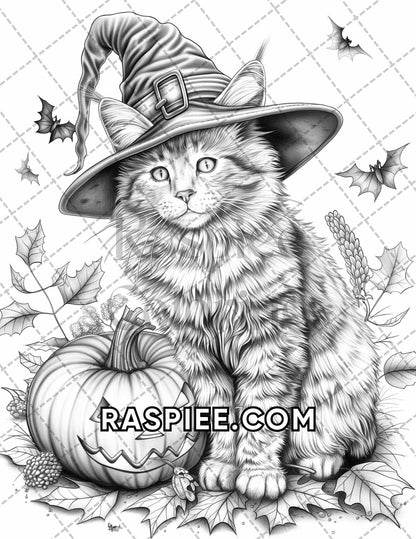 60 Relaxing Autumn Grayscale Adult Coloring Pages Printable PDF Instant Download