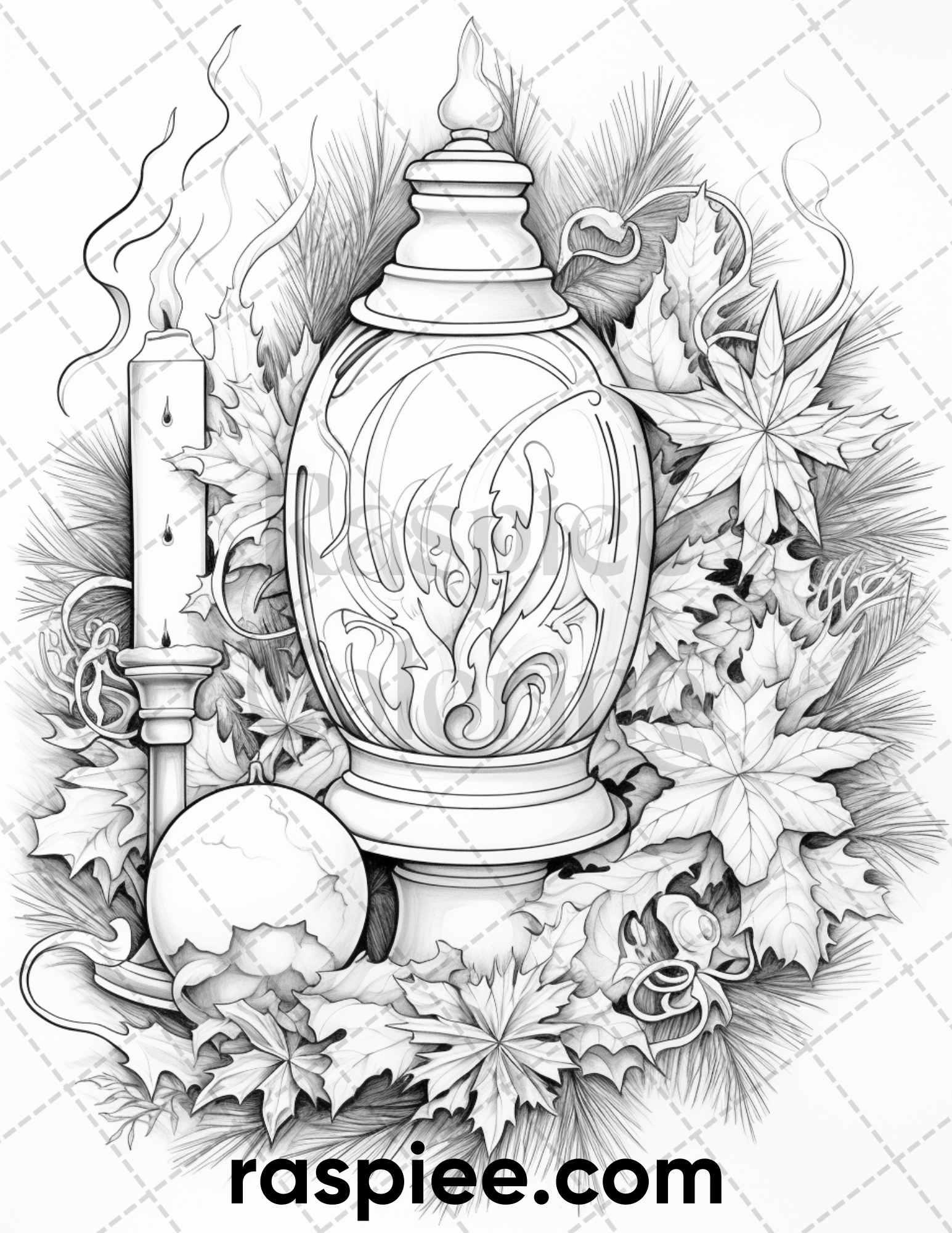 60 Merry Christmas Grayscale Coloring Pages Printable for Adult, Holiday Relaxation Art, PDF File Instant Download