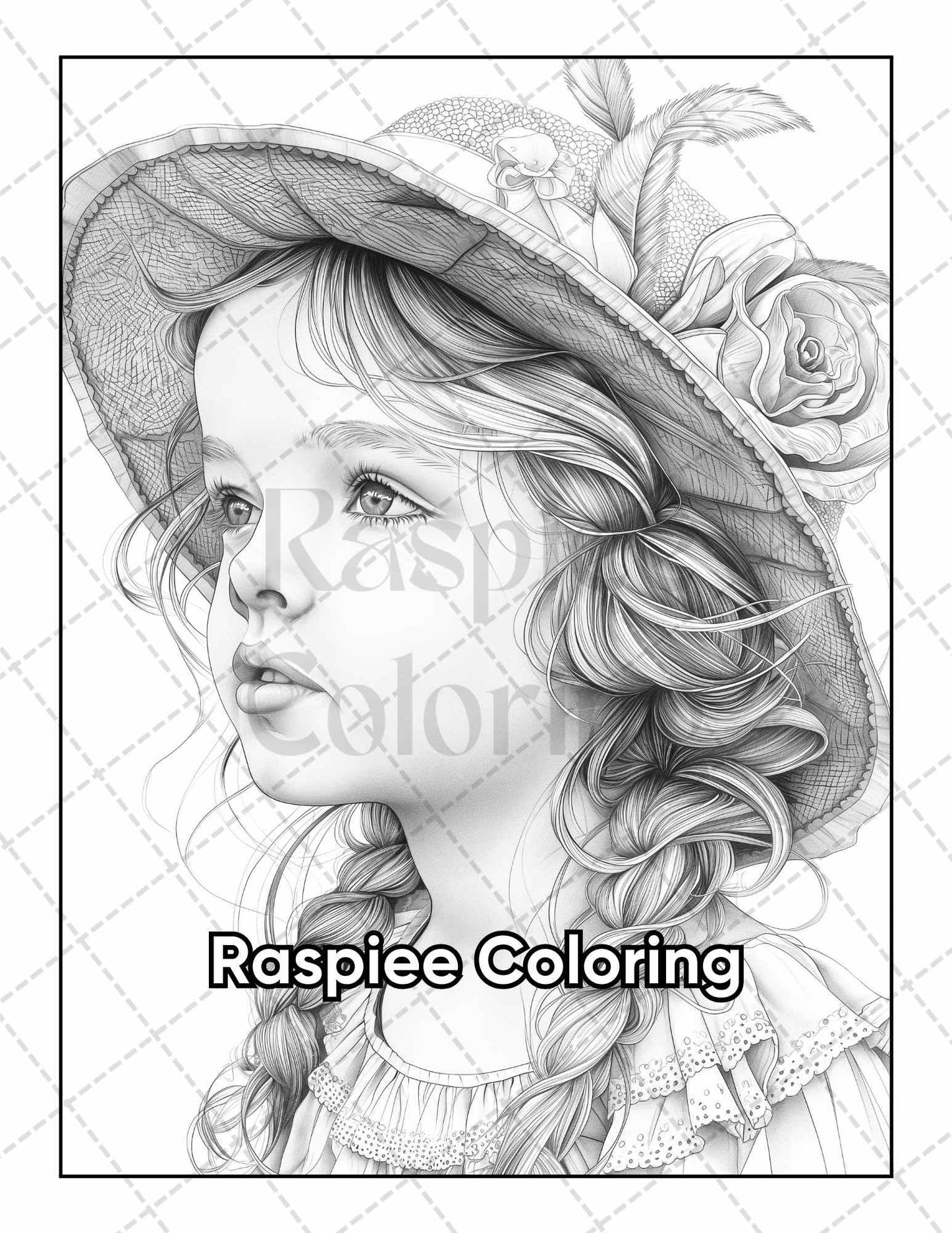 50 Victorian Portrait Adult Coloring Pages Printable PDF Instant Download