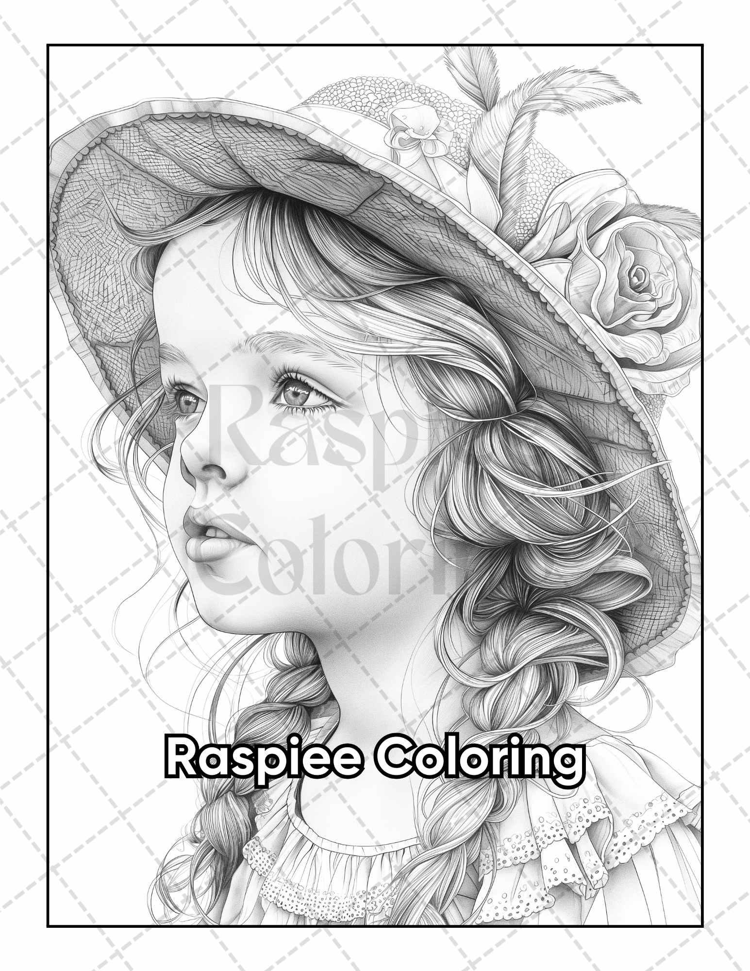 50 Victorian Portrait Adult Coloring Pages Printable PDF Instant Download