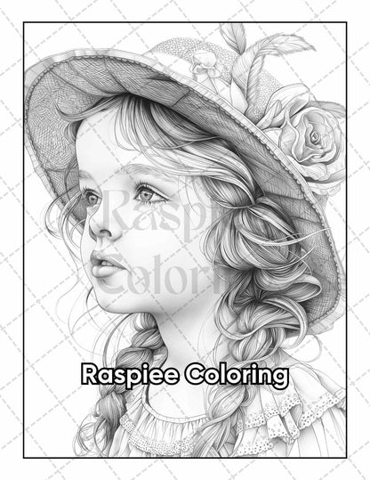 50 Victorian Portrait Adult Coloring Pages Printable PDF Instant Download