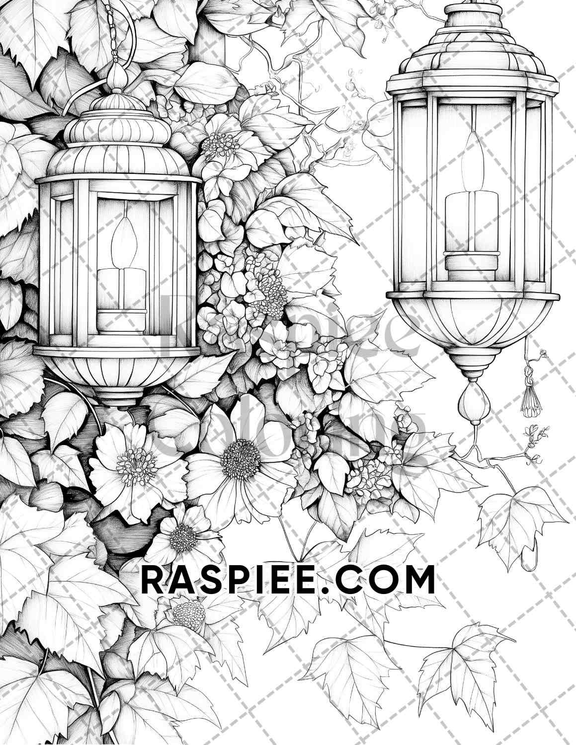 Fall Flowers Adult Coloring Pages Printable PDF Instant Download