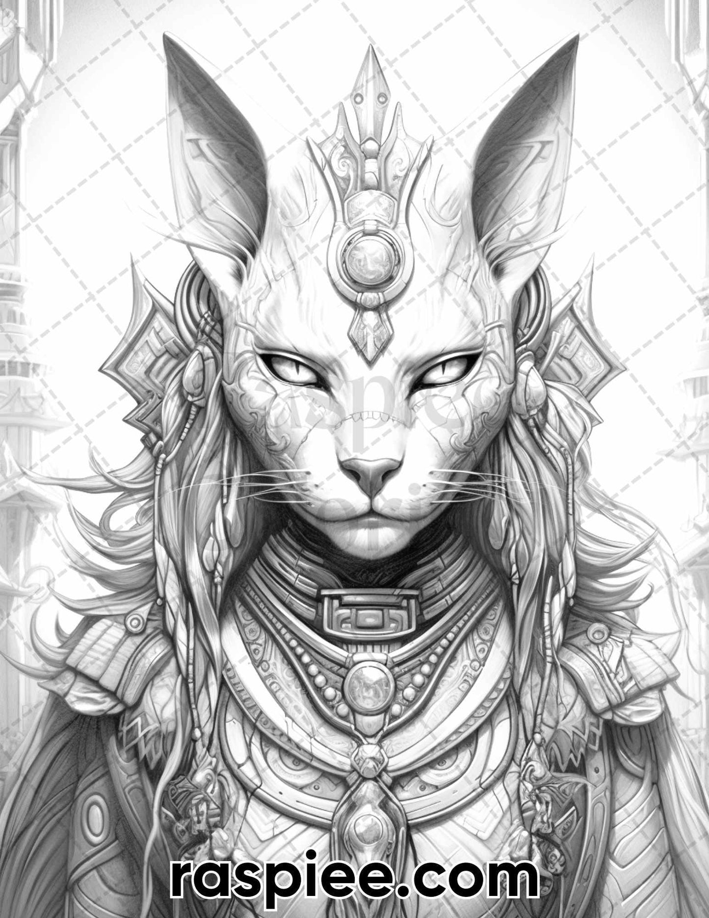 52 Mythology Gods Grayscale Coloring Pages for Adults, Printable PDF Instant Download