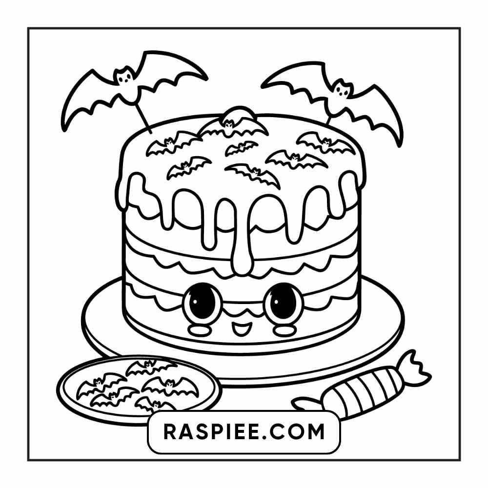 100 Bold Easy Spooky Food & Drinks Coloring Pages Printable PDF Instant Download