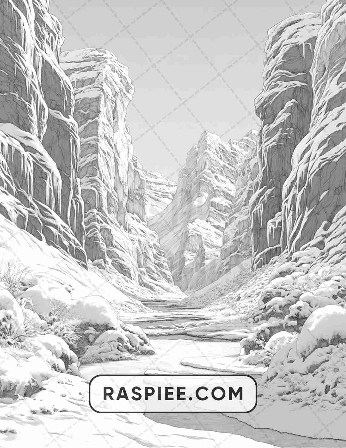 82 Winter Landscapes Adult Coloring Pages