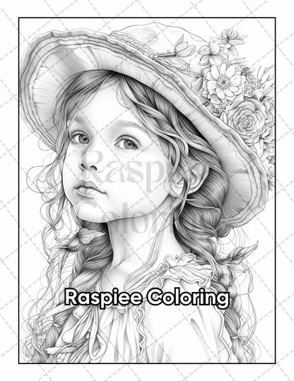 50 Victorian Portrait Adult Coloring Pages Printable PDF Instant Download