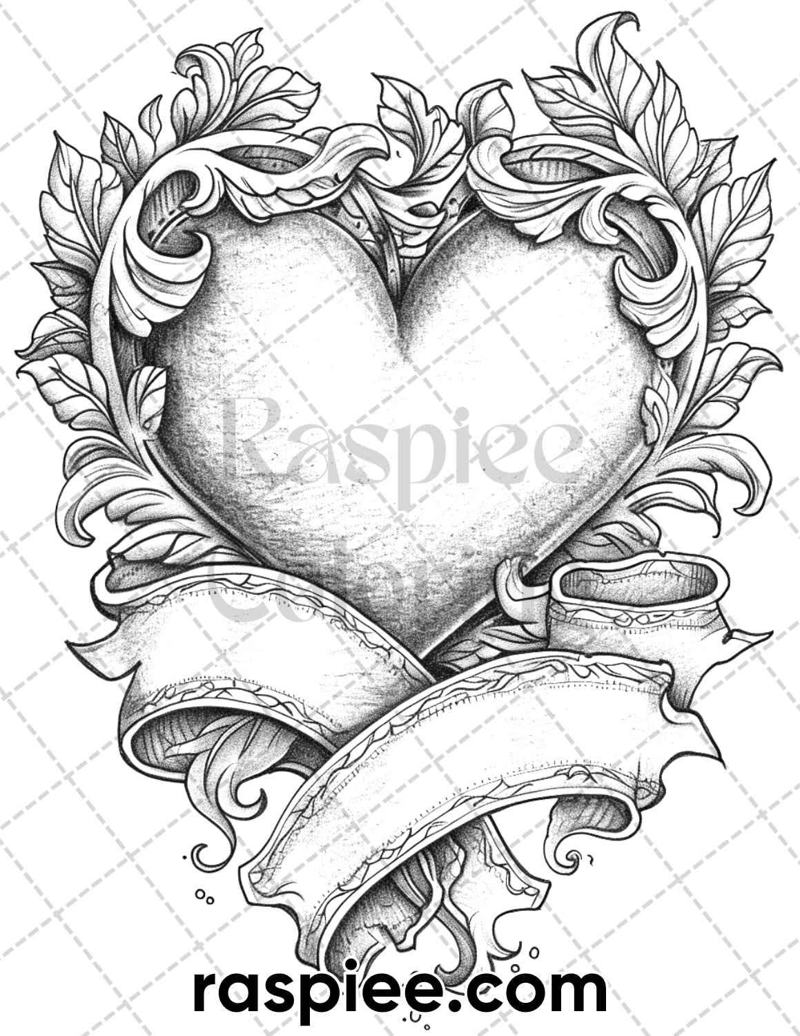 62 Classic American Tattoos Grayscale Adult Coloring Pages, Printable PDF Instant Download