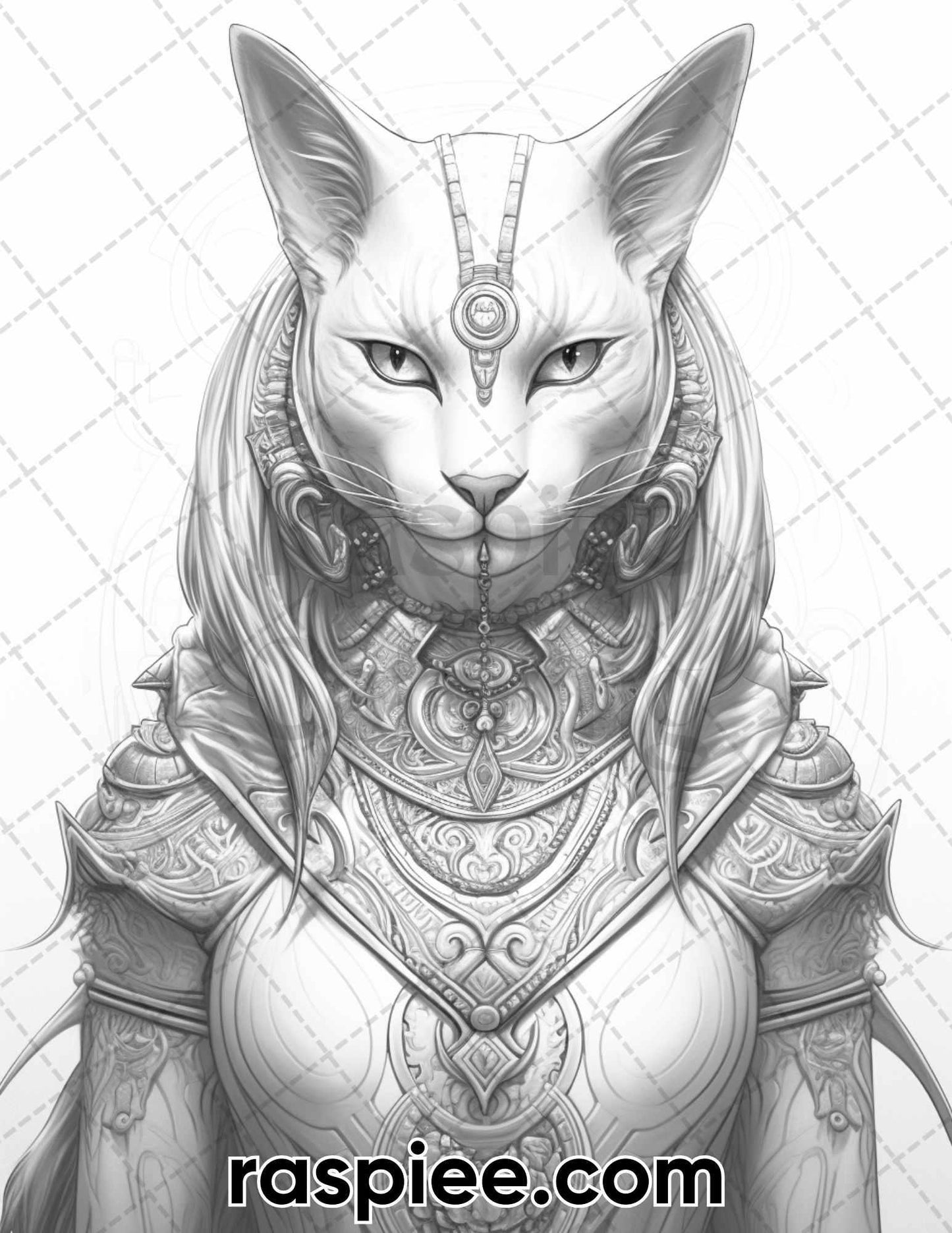 52 Mythology Gods Grayscale Coloring Pages for Adults, Printable PDF Instant Download