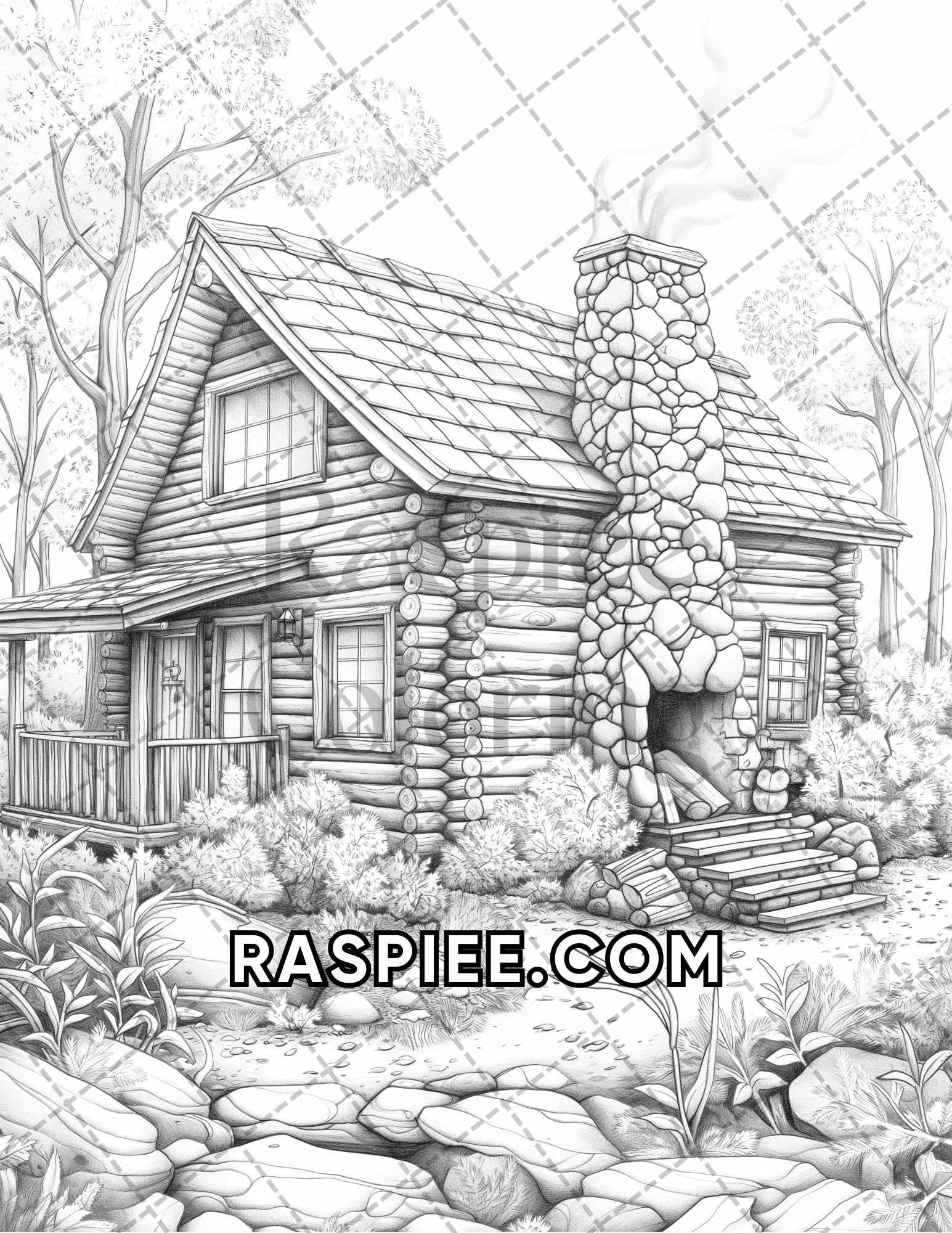 60 Relaxing Autumn Grayscale Adult Coloring Pages Printable PDF Instant Download
