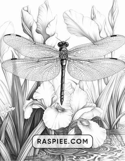Insects and Flowers Adult Coloring Pages