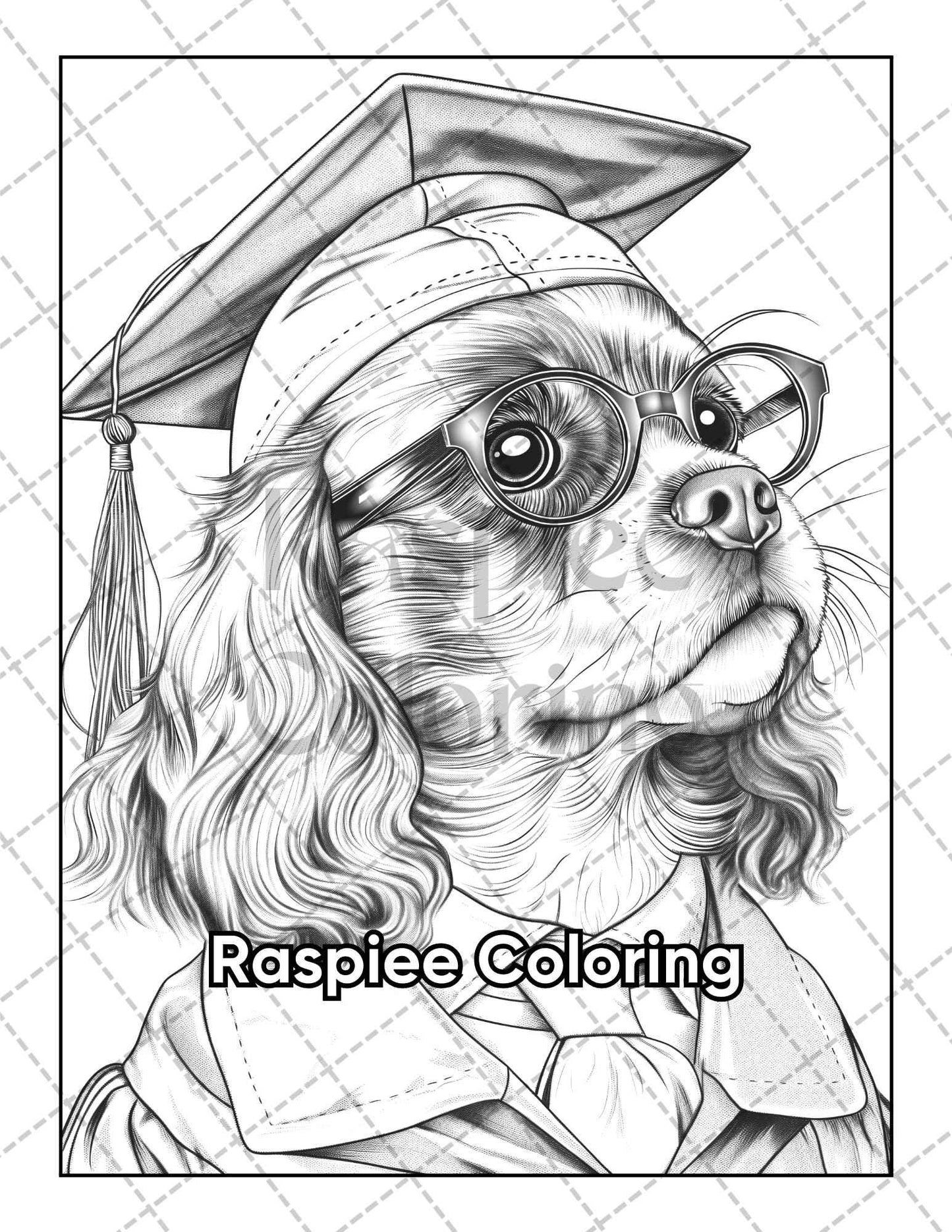 50 Dogs Dressed Up Adult Coloring Pages Printable PDF Instant Download