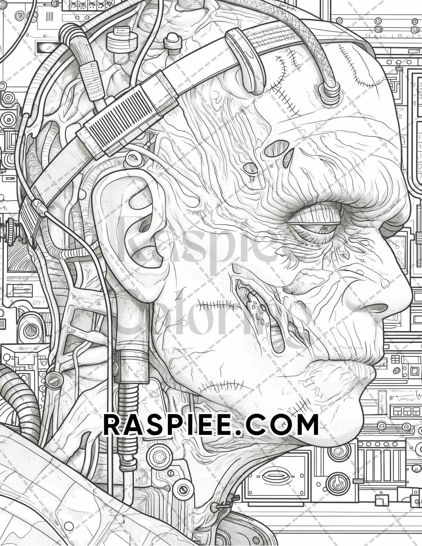 Freak Of Horror Halloween Adult Coloring Pages Printable PDF Instant Download