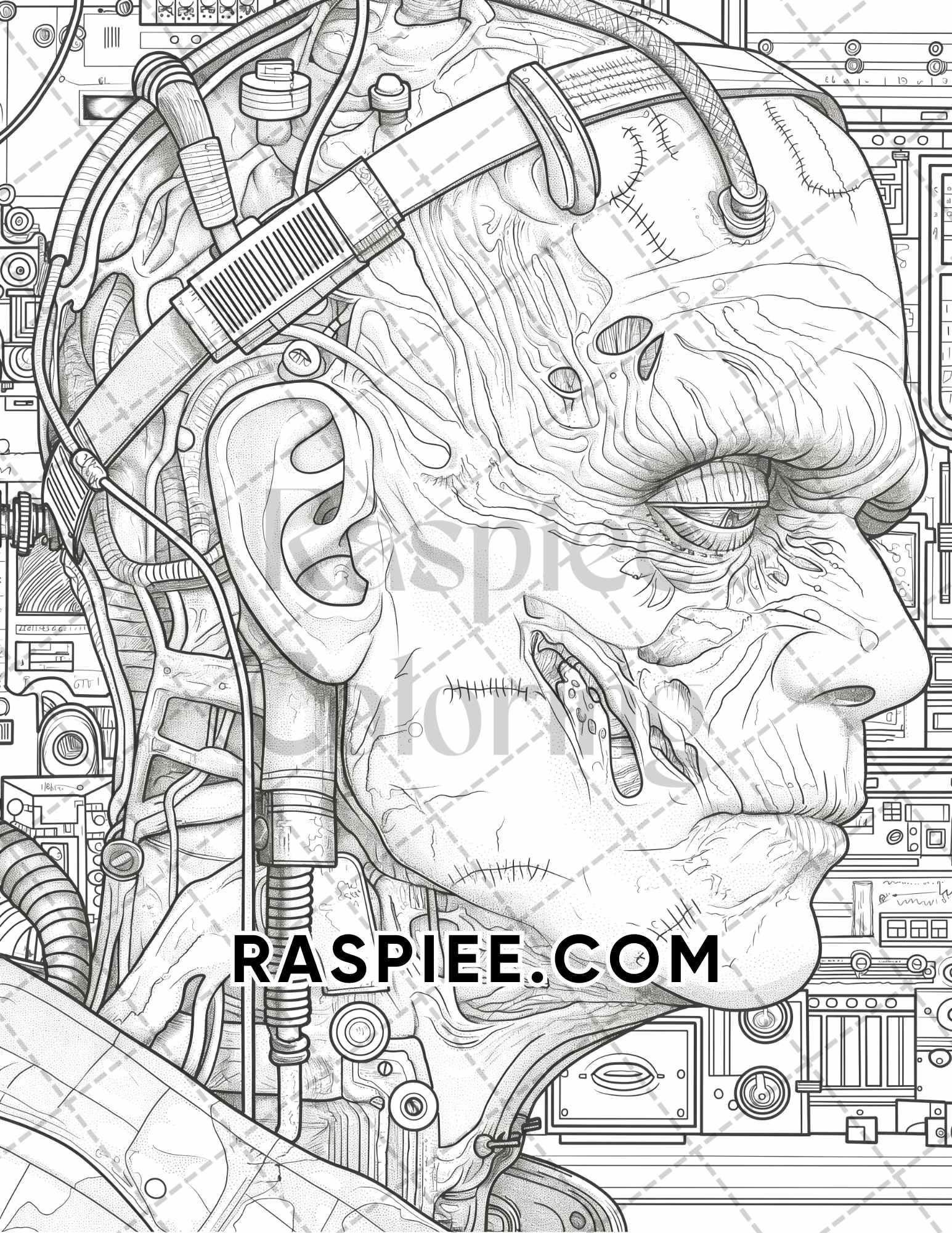 Freak Of Horror Halloween Adult Coloring Pages Printable PDF Instant Download