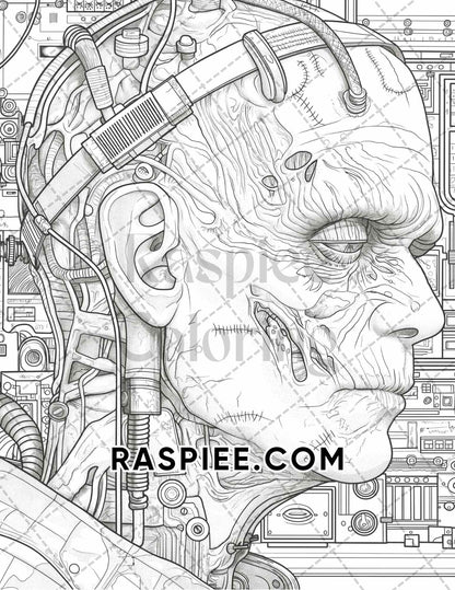 Freak Of Horror Halloween Adult Coloring Pages Printable PDF Instant Download