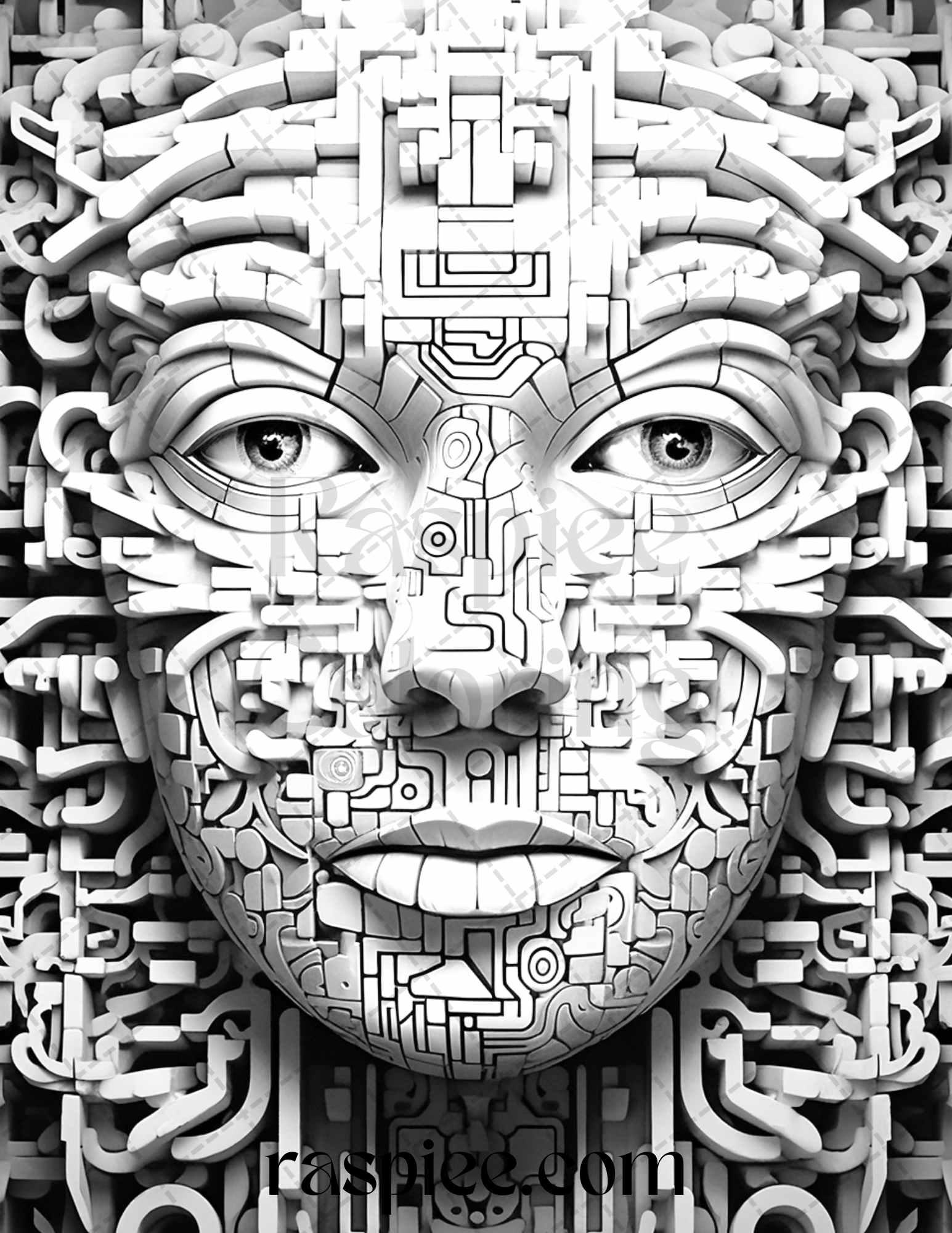60 Enchanting Surrealism Grayscale Coloring Pages Printable for Adults, PDF File Instant Download