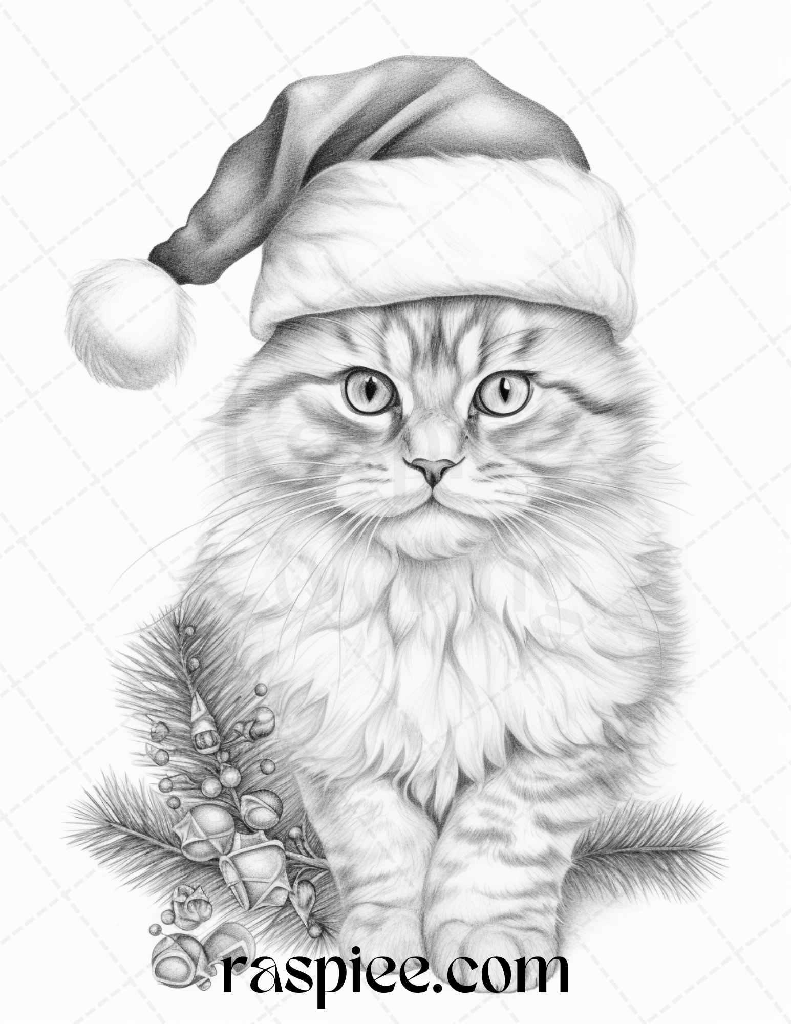 70 Christmas Animals Grayscale Coloring Pages Printable for Adults, PDF File Instant Download