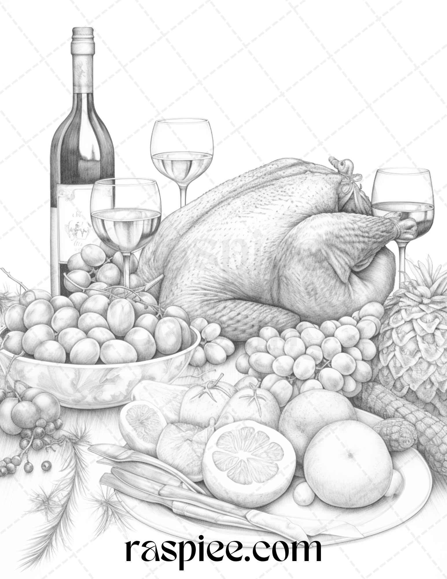 90 Merry Christmas Grayscale Coloring Pages Printable for Adults, PDF File Instant Download