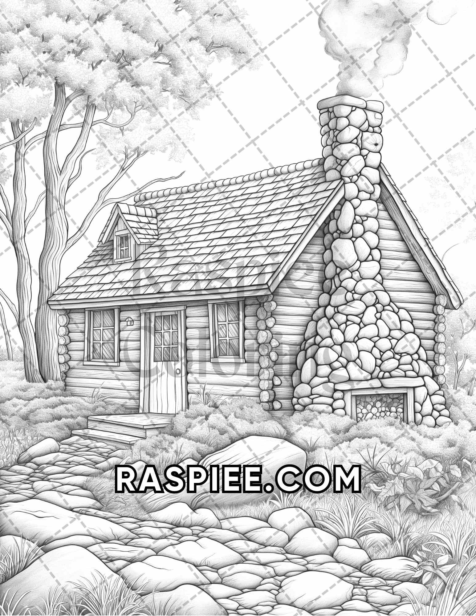 60 Relaxing Autumn Grayscale Adult Coloring Pages Printable PDF Instant Download