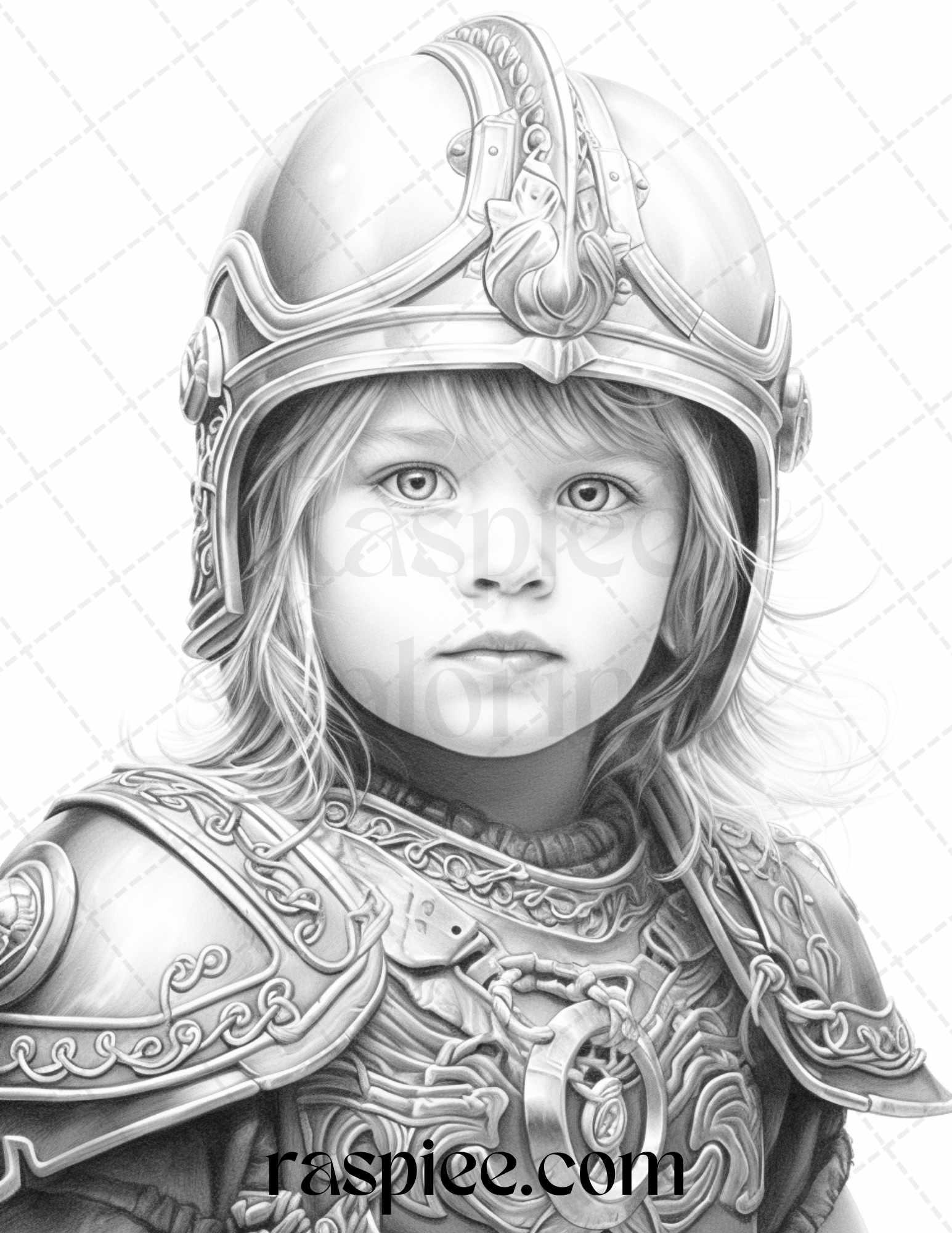 58 Little Viking Girls Boys Portrait Grayscale Coloring Pages Printable, PDF File Instant Download