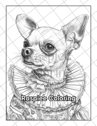 50 Dogs Dressed Up Adult Coloring Pages Printable PDF Instant Download