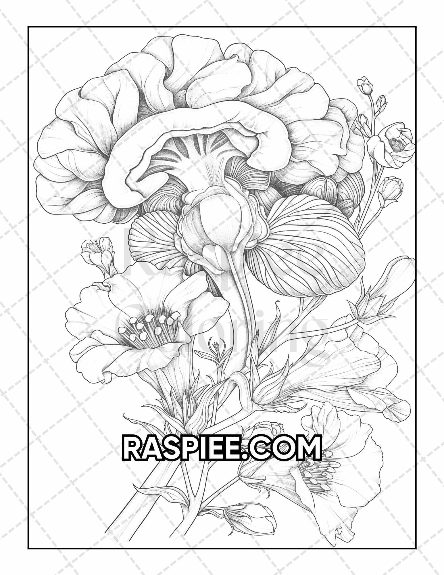 50 Botanical Anatomy Adult Coloring Pages Printable PDF Instant Download