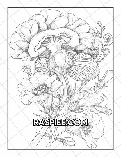 50 Botanical Anatomy Adult Coloring Pages Printable PDF Instant Download