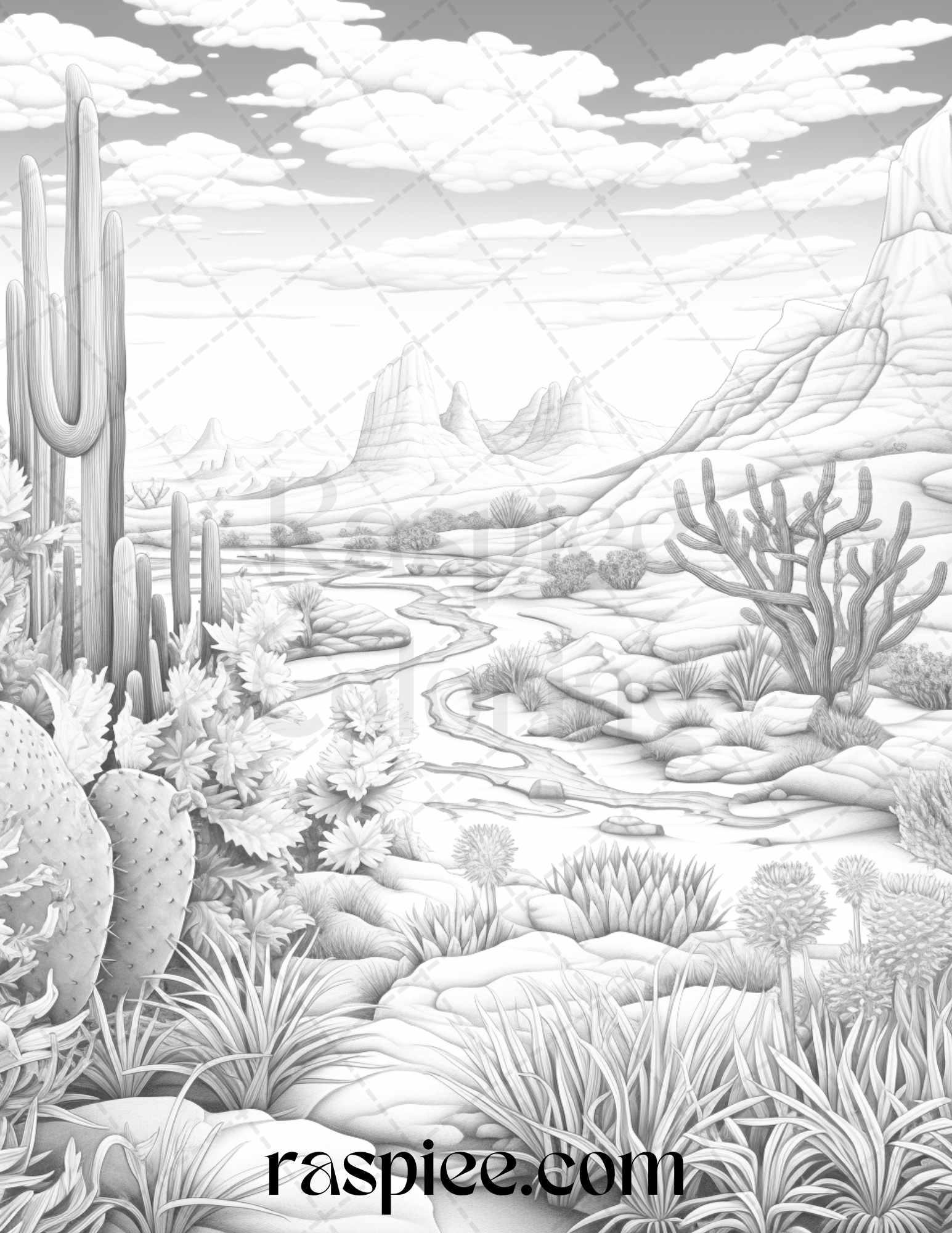 Mystical World Grayscale Coloring Pages Printable for Adults, Enchanting Fantasy Designs, PDF File Instant Download