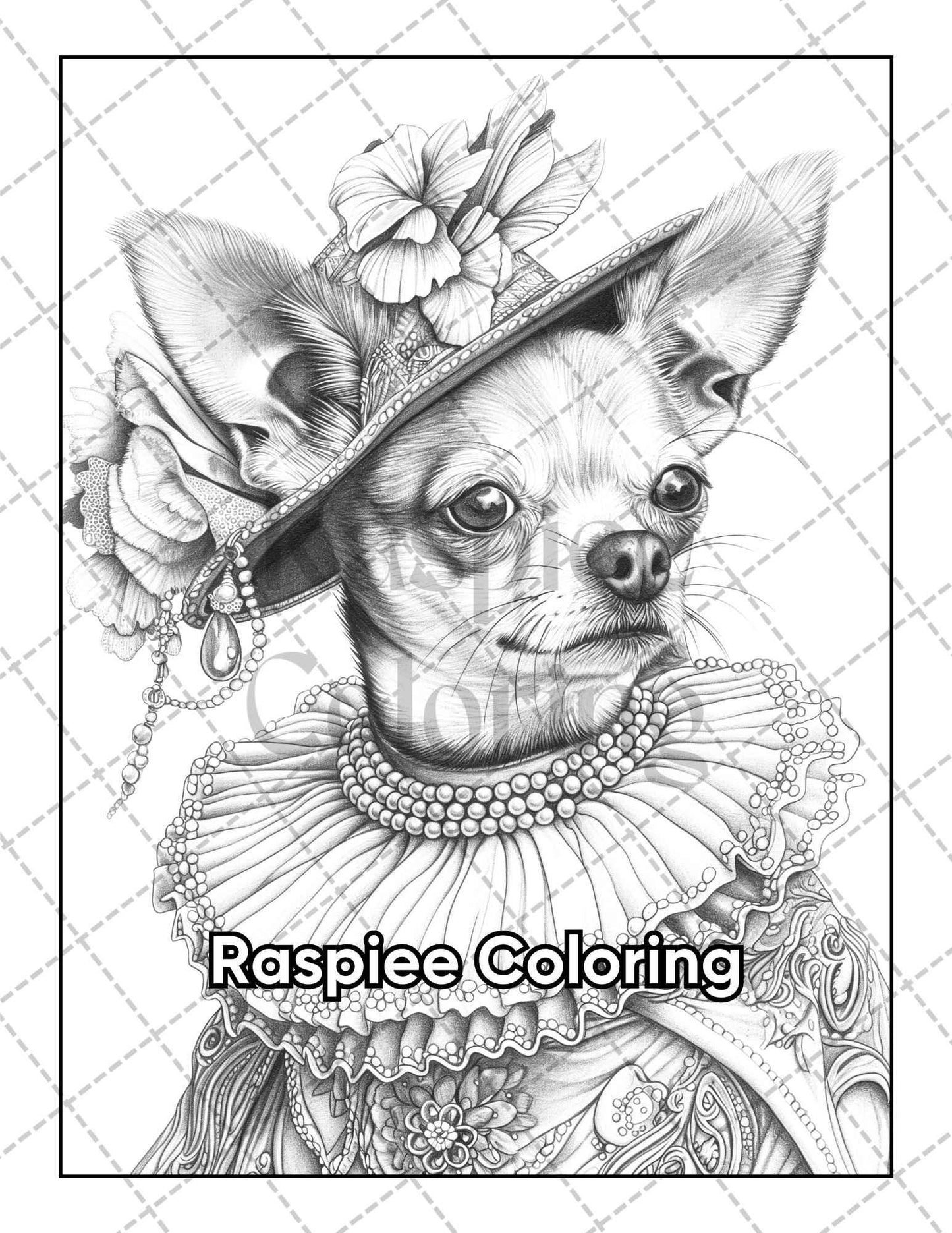 50 Dogs Dressed Up Adult Coloring Pages Printable PDF Instant Download