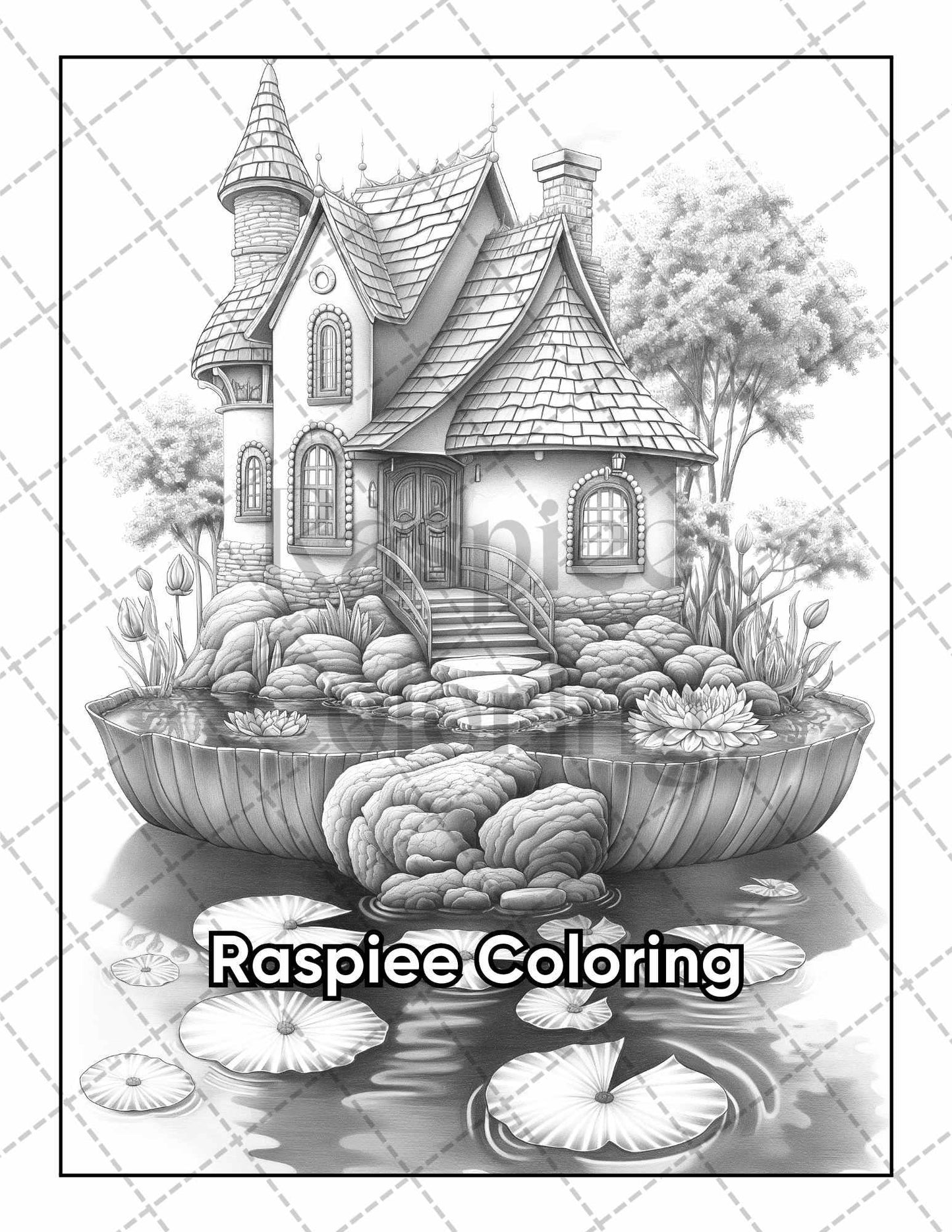50 Fantasy Fairy Houses Adult Coloring Pages Printable PDF Instant Download