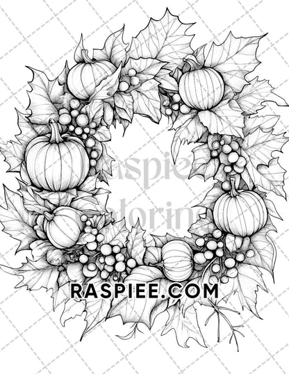 Hello Autumn Adult Coloring Pages Printable PDF Instant Download