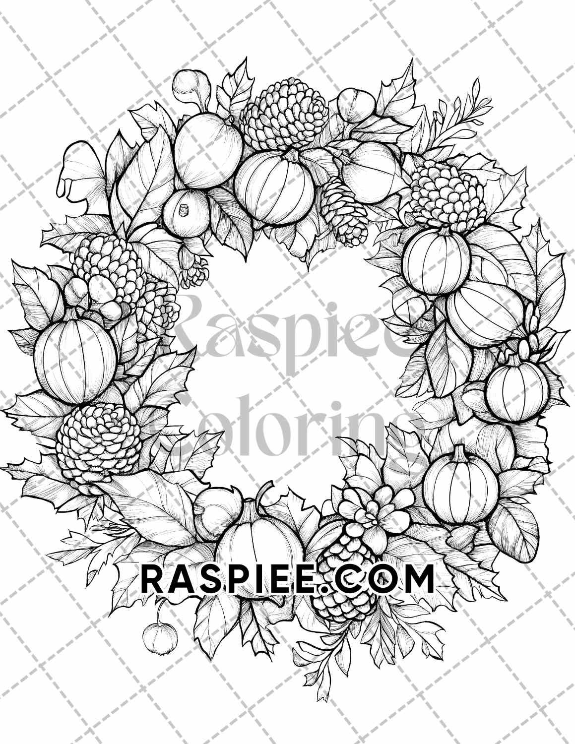 Autumn Charm Adult Coloring Pages Printable PDF Instant Download