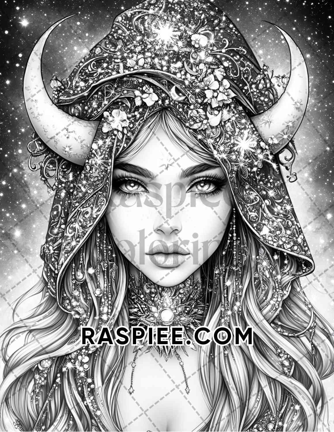 Enchanted Witches Adult Coloring Pages Printable PDF Instant Download