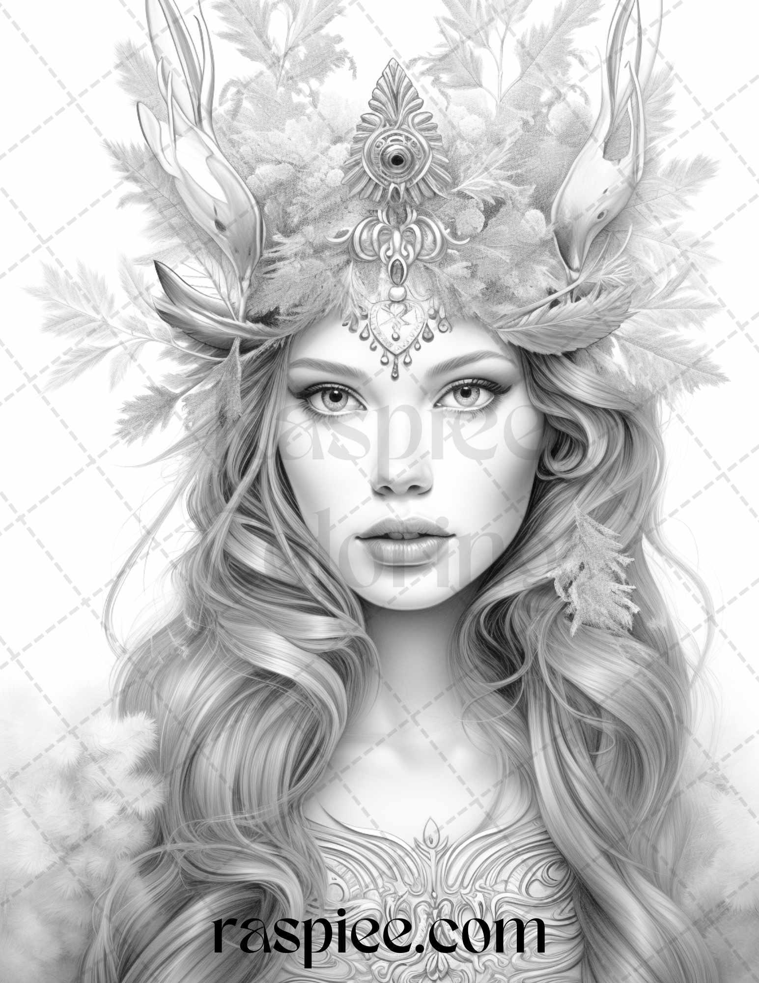 50 Winter Fairy Grayscale Coloring Pages Printable for Adults, PDF File Instant Download