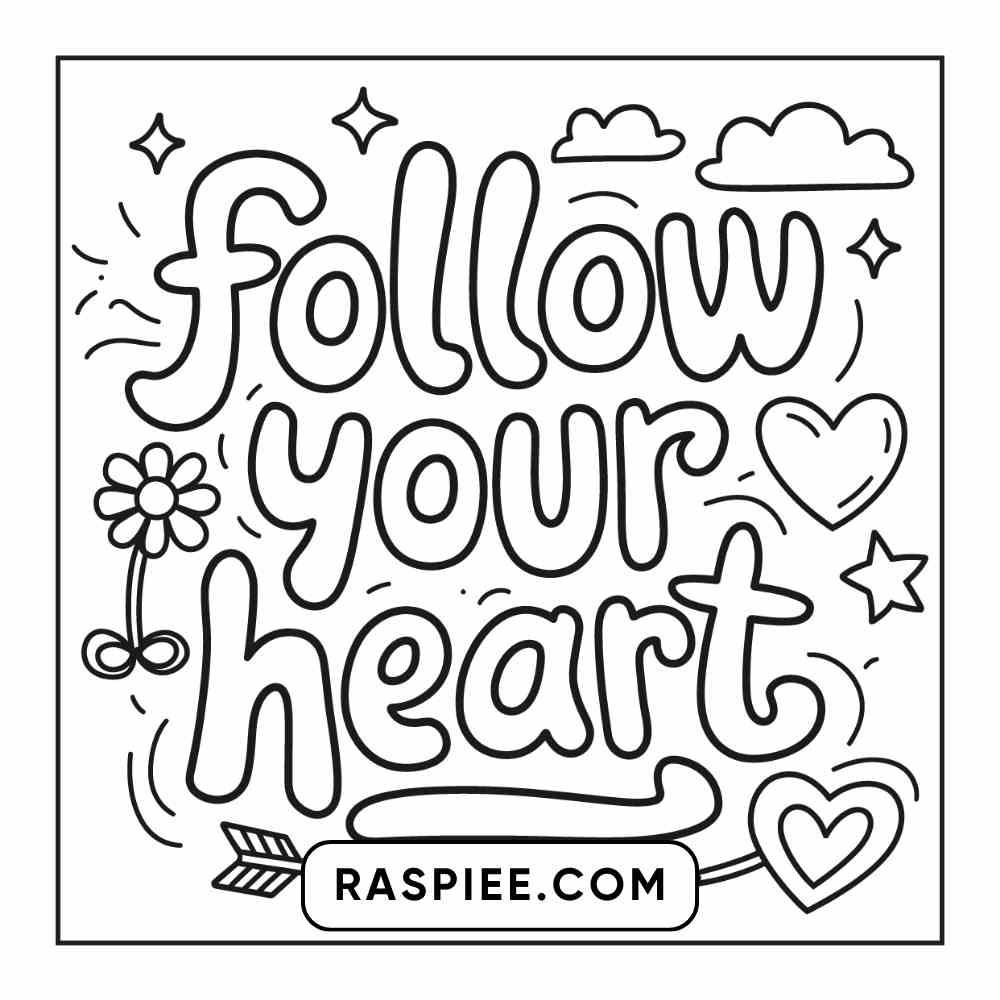 78 Bold and Easy Inspirational Words Coloring Pages Printable PDF Instant Download