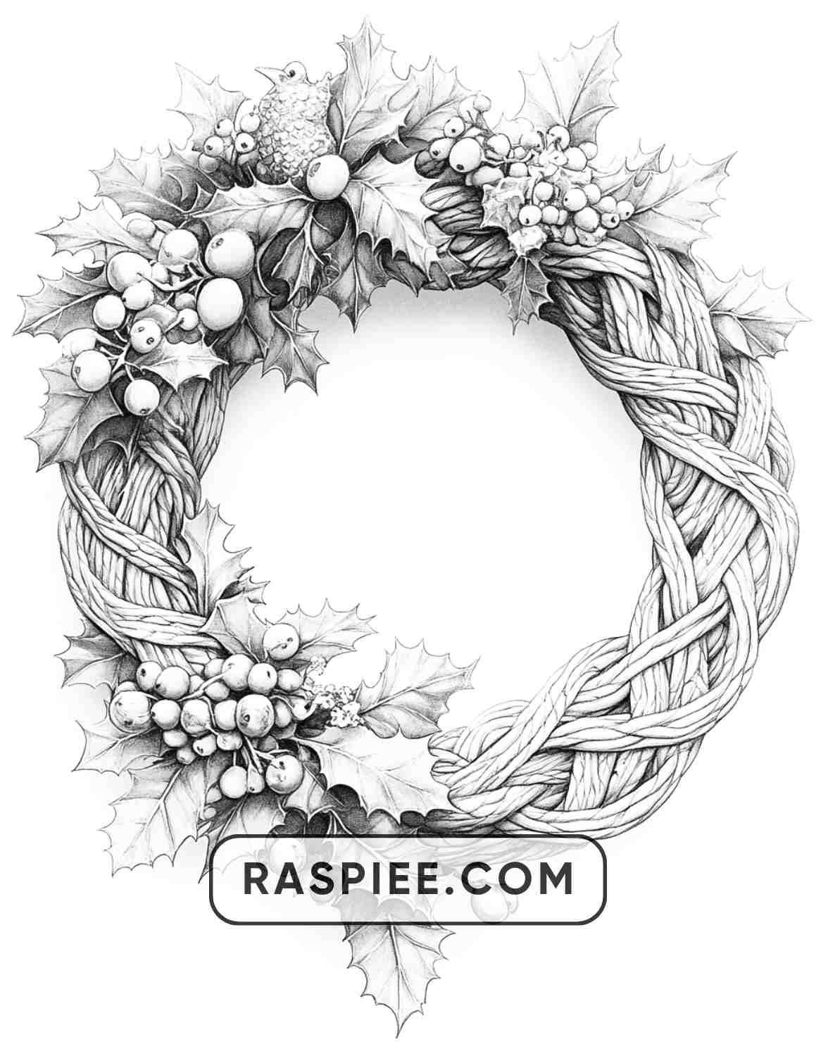 72 Christmas Wreaths Adult Coloring Pages