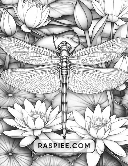 Insects and Flowers Adult Coloring Pages