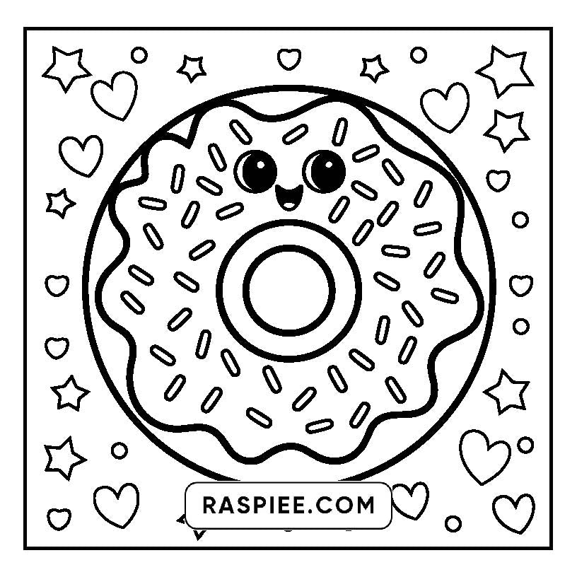 160 Bold and Easy Kawaii Food Coloring Pages